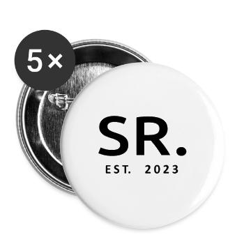Sr. Est. 2023 Fiançailles pour la fête de mariage du marié - Lot de 5 grands badges (56 mm) - blanc - Devant