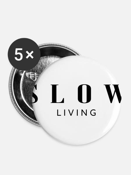 Slow Living - Buttons groß 56 mm (5er Pack) - Weiß