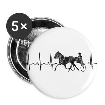 Trotter courses de trot dans un style rétro ou vintage - Lot de 5 grands badges (56 mm) - blanc - Devant