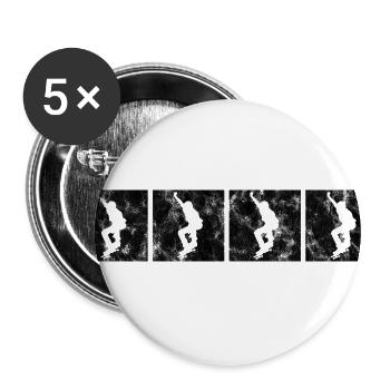 Skateboarder Skateboard Skater Skate Skateing - Buttons groß 56 mm (5er Pack) - Weiß - Vorne