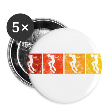 Skateboarder Skateboard Skater Skate Skateing - Buttons large 2.2''/56 mm (5-pack) - white - Front