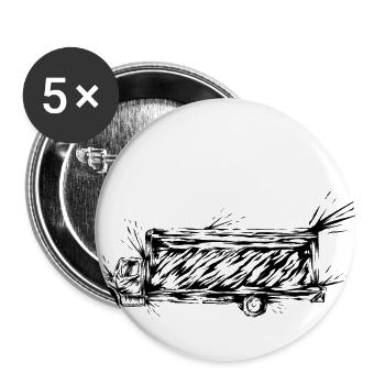 LKW Truck - Buttons groß 56 mm (5er Pack) - Weiß - Vorne