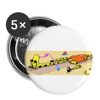 Giraffe relaxes on the beach🦒 - Buttons large 2.2''/56 mm (5-pack) - white - Front