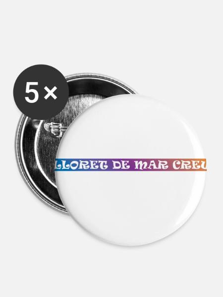 Lloret De Mar Crew - Buttons groß 56 mm (5er Pack) - Weiß
