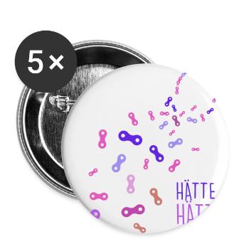 hätte hätte fahrradkette, abstrakt,pink, kette, - Buttons groß 56 mm (5er Pack) - Weiß - Vorne