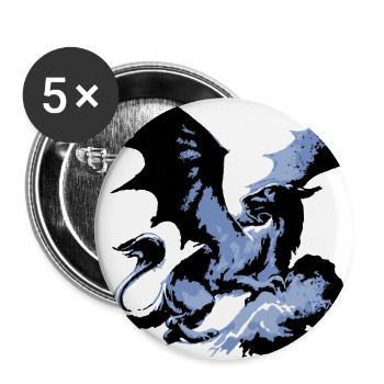 dragon black,painting,graffiti, colorful,illustration - Buttons large 2.2''/56 mm (5-pack) - white - Front