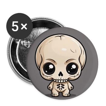Halloween - Little Cute Skeleton - Buttons large 2.2''/56 mm (5-pack) - white - Front