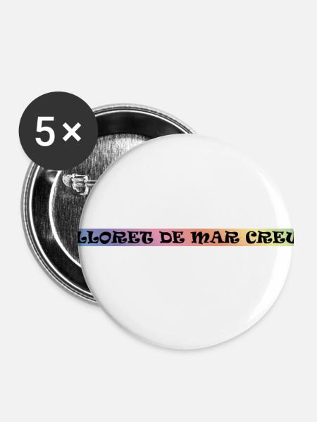 Lloret De Mar Crew - Buttons groß 56 mm (5er Pack) - Weiß