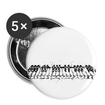 Klavier - Buttons groß 56 mm (5er Pack) - Weiß - Vorne