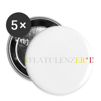 Inflatulenzer*In - Buttons groß 56 mm (5er Pack) - Weiß - Vorne