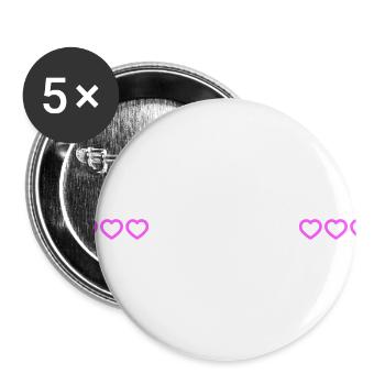 Crew Mitglied Herz Liebe - Buttons groß 56 mm (5er Pack) - Weiß - Vorne