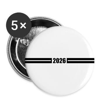 2026 year - Buttons large 2.2''/56 mm (5-pack) - white - Front