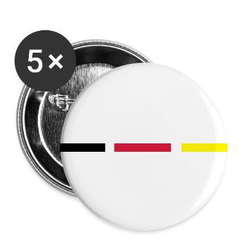 Deutschland Streifen - Buttons groß 56 mm (5er Pack) - Weiß - Vorne