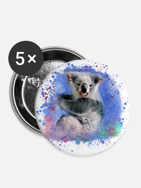 koala ,blau,graffiti,malerei,koala bär - Buttons groß 56 mm (5er Pack) - Weiß