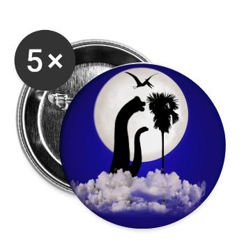 Dinosaure la nuit - Lot de 5 grands badges (56 mm) - blanc - Devant