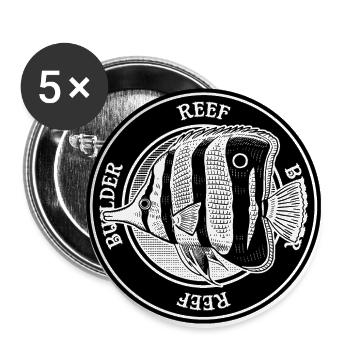 Butterfly Fish Reef Builder Poisson d’aquarium marin - Lot de 5 grands badges (56 mm) - blanc - Devant