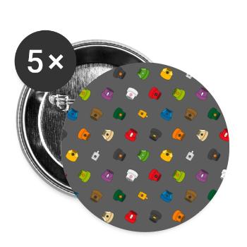Caps & Colors 1.0 - Buttons groß 56 mm (5er Pack) - Weiß - Vorne