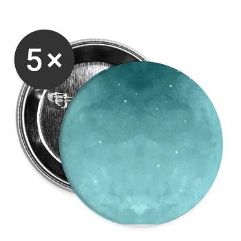 Turquoise colored watercolor pattern - Buttons large 2.2''/56 mm (5-pack) - white - Front