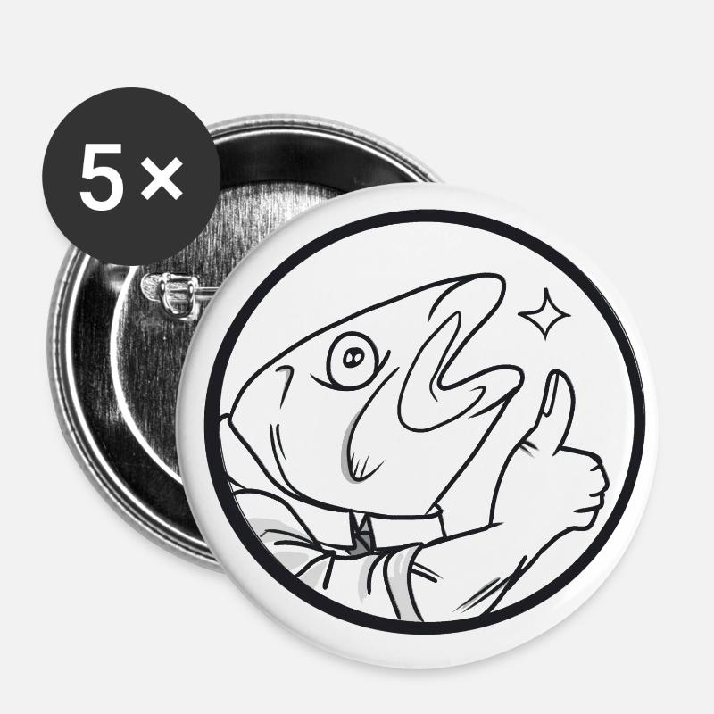 Ampsud logo - Buttons large 2.2''/56 mm (5-pack) - white