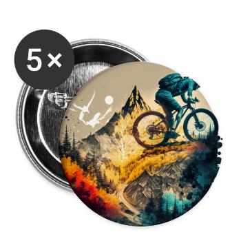 Mountainbike BMX MTB Fahrrad Street Trial Outdoor - Buttons groß 56 mm (5er Pack) - Weiß - Vorne