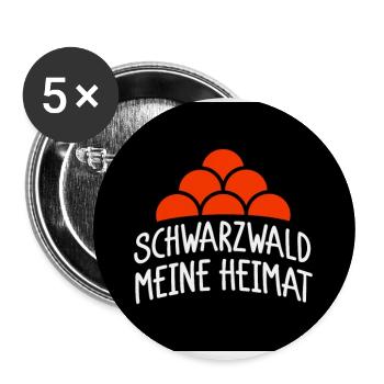 Schwarzwald meine Heimat - Buttons groß 56 mm (5er Pack) - Weiß - Vorne