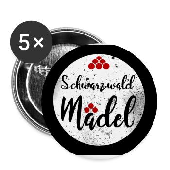 Schwarzwaldmädel - Buttons groß 56 mm (5er Pack) - Weiß - Vorne