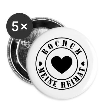 Meine Heimat Bochum - Buttons groß 56 mm (5er Pack) - Weiß - Vorne
