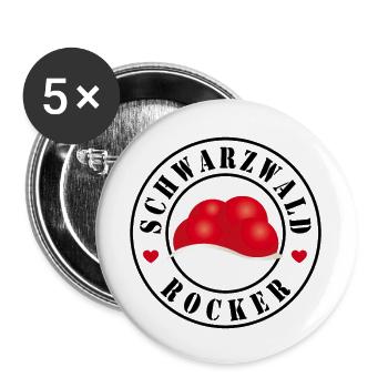 Schwarzwald Rocker - Buttons groß 56 mm (5er Pack) - Weiß - Vorne