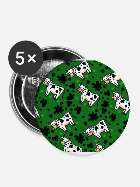 Kuh - Buttons groß 56 mm (5er Pack) - Weiß