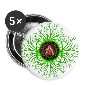 Chakra du cœur Chakra - Lot de 5 grands badges (56 mm) - blanc - Devant