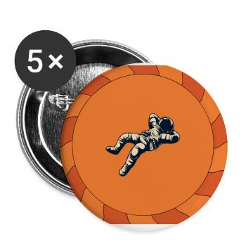 Astronaut chilling Geschenkidee - Buttons groß 56 mm (5er Pack) - Weiß - Vorne