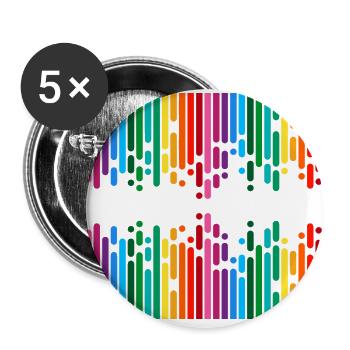 farbige Linien - Buttons groß 56 mm (5er Pack) - Weiß - Vorne