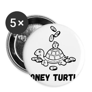Money Turtle Money Box and Piggy Bank - Buttons large 2.2''/56 mm (5-pack) - white - Front