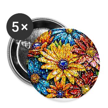 Calgary Bloom Symphony: Dew-Kissed Petals - Lot de 5 grands badges (56 mm) - blanc - Devant