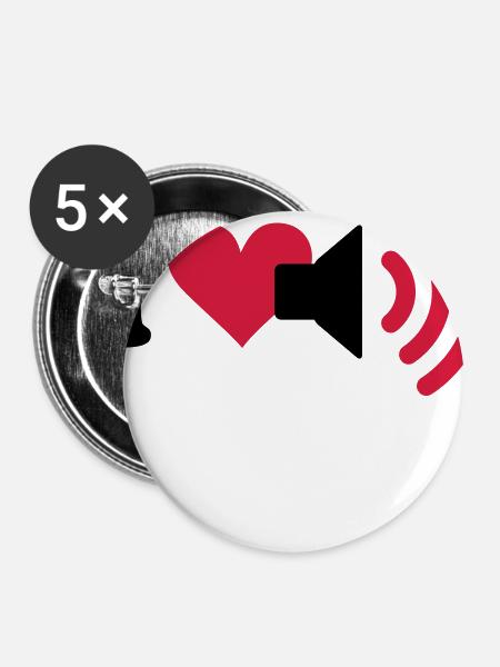 Musik - Speaker - Buttons groß 56 mm (5er Pack) - Weiß