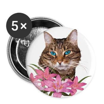 Cat - Buttons large 2.2''/56 mm (5-pack) - white - Front