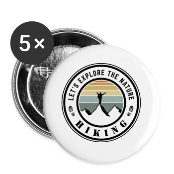 Let ́s explore the nature - hiking - Buttons large 2.2''/56 mm (5-pack) - white - Front