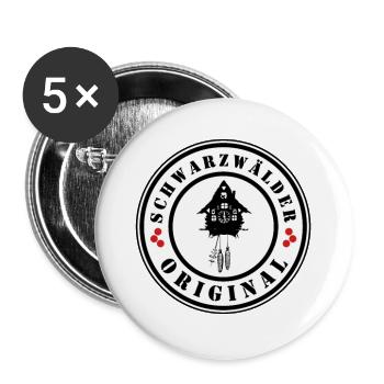 Schwarzwälder Original - Buttons groß 56 mm (5er Pack) - Weiß - Vorne