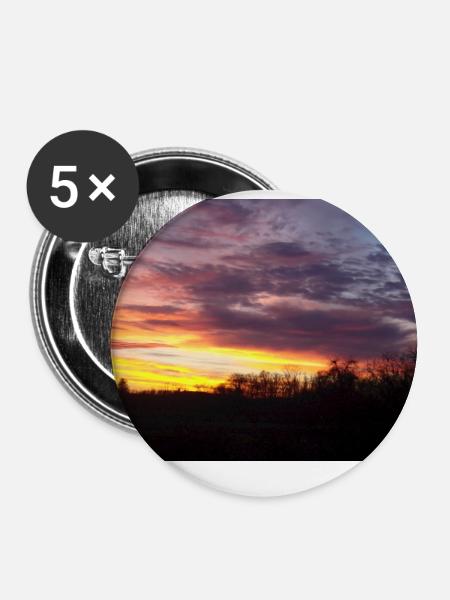 Abendrot im Winter - Buttons groß 56 mm (5er Pack) - Weiß
