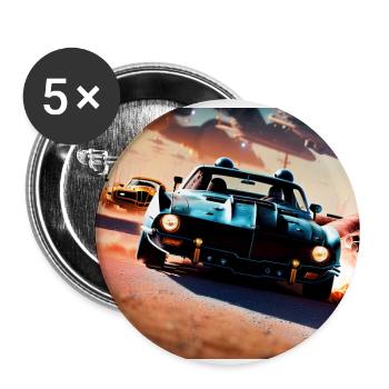 Verrückt und wütend #5 - Buttons groß 56 mm (5er Pack) - Weiß - Vorne