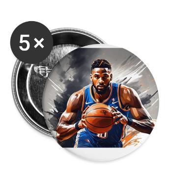 Basketball #1 - Buttons groß 56 mm (5er Pack) - Weiß - Vorne