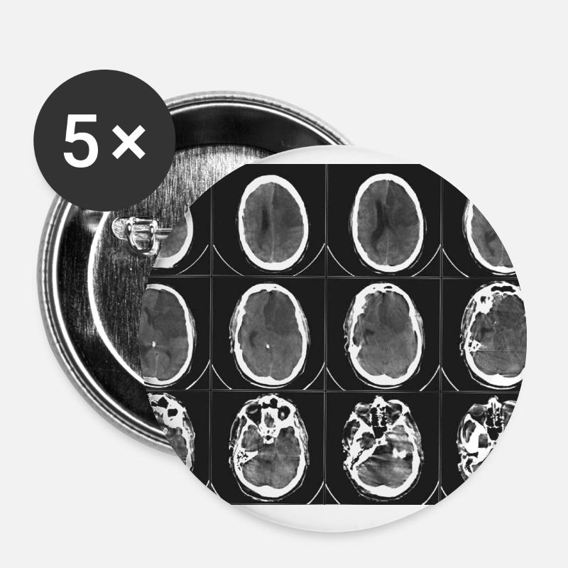 Brain, brain - Buttons large 2.2''/56 mm (5-pack) - white