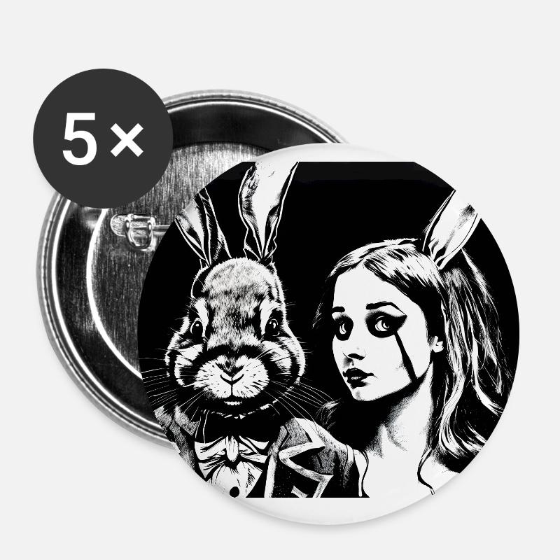 Alice #2 - Buttons large 2.2''/56 mm (5-pack) - white
