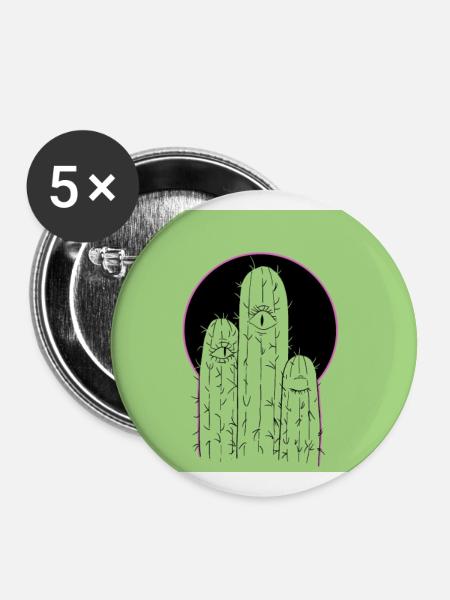 Cactus - Buttons groß 56 mm (5er Pack) - Weiß
