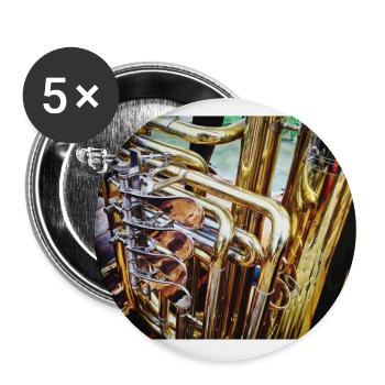 Brass band - Buttons large 2.2''/56 mm (5-pack) - white - Front