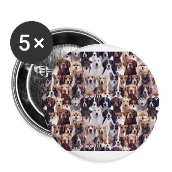 Canine! - Lot de 5 grands badges (56 mm) - blanc - Devant
