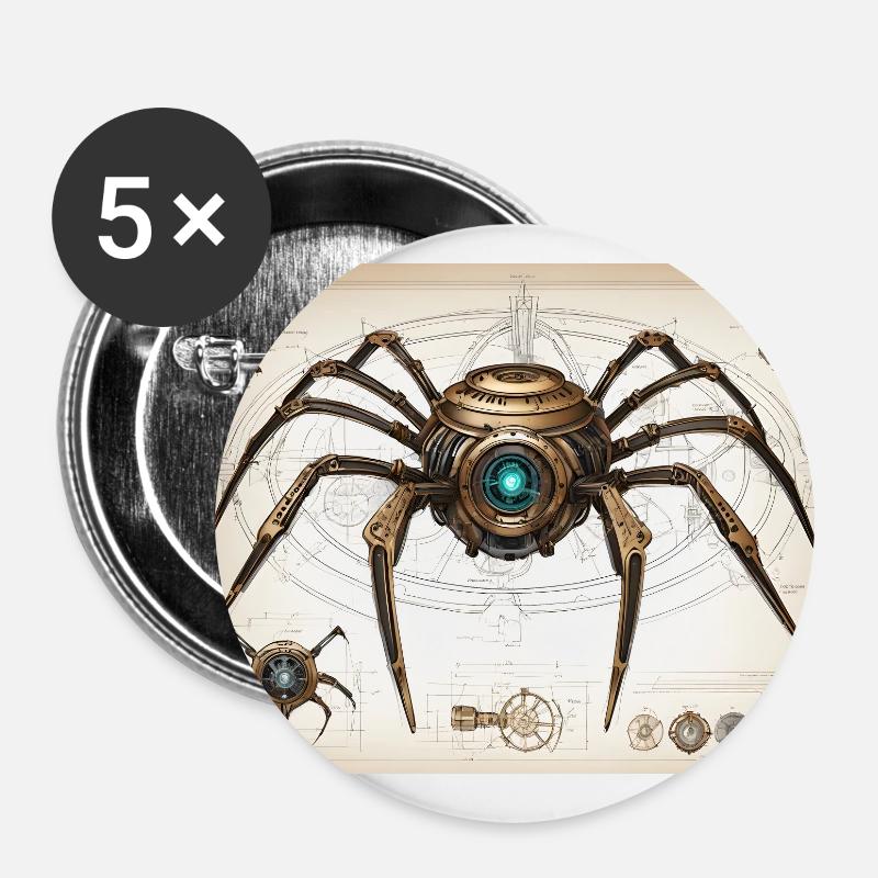 Mechanical Spider 2 FINAL - Buttons large 2.2''/56 mm (5-pack) - white