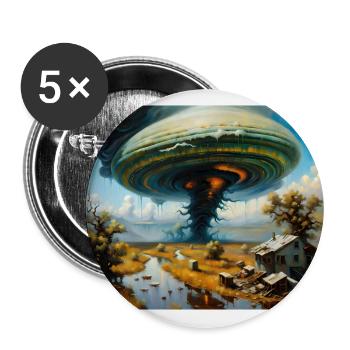 Nature's Fury #1 - Buttons large 2.2''/56 mm (5-pack) - white - Front