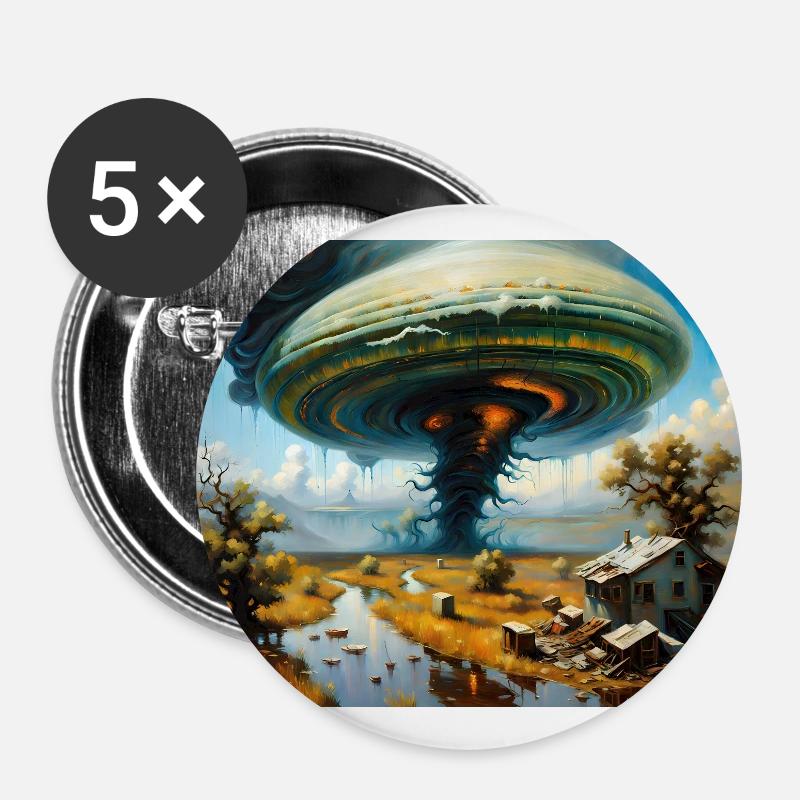 Nature's Fury #1 - Buttons large 2.2''/56 mm (5-pack) - white