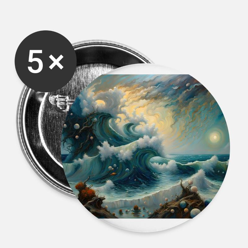 Nature's Fury #3 - Buttons large 2.2''/56 mm (5-pack) - white